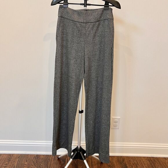CABI Women’s 3740 Bond Trouser Pant Sz 8L Glen Plaid Grey NWT Side Zip Wide Leg - Picture 2 of 14